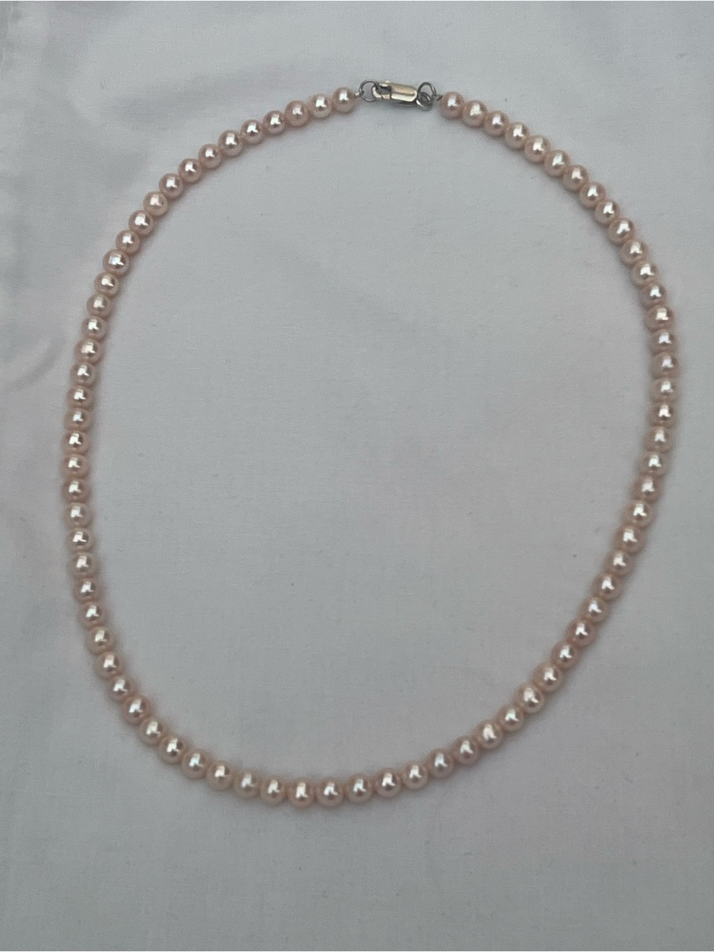 Peach freshwater pearl sterling silver necklace